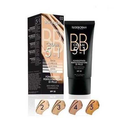 DEBORAH BB CREAM 5IN1 FONDOTINTA VISO 02 BEIGEUn fondotinta perfezionatore di pelle all-in-one, in grado di regalare in